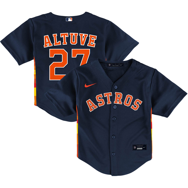 2020 MLB Toddler Houston Astros #27 Jose Altuve Nike Navy Alternate 2020 Replica Player Jersey 1